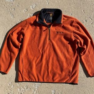 Vintage Orange(darker shade of orange) Timberland fleece quarter zip fleece